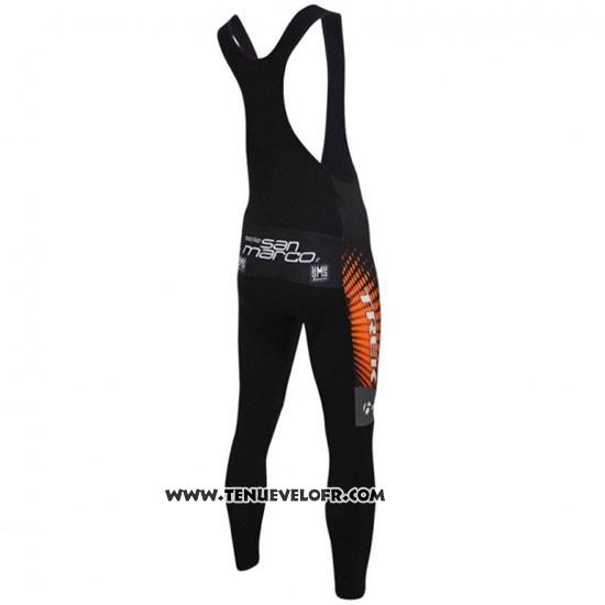 2016 Maillot Ciclismo Trek Selle San Marco Noir et Orange Manches Longues et Cuissard